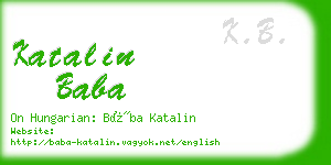 katalin baba business card